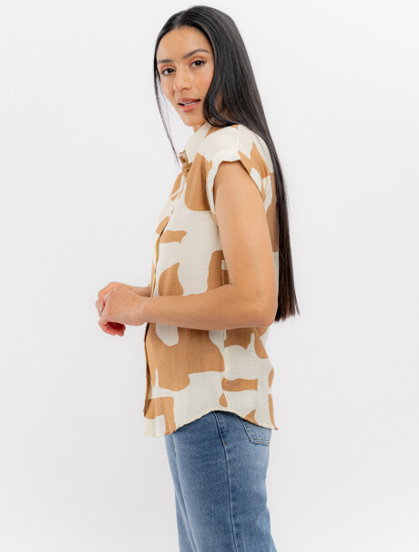 Camisa estampada tostado