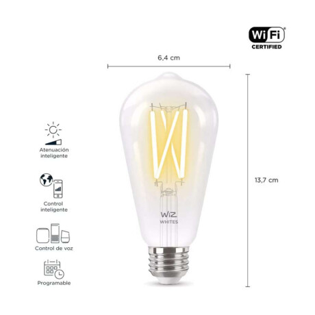 Lampara Vintage Velón Wiz Con Wifi 7W Bco Dinamico