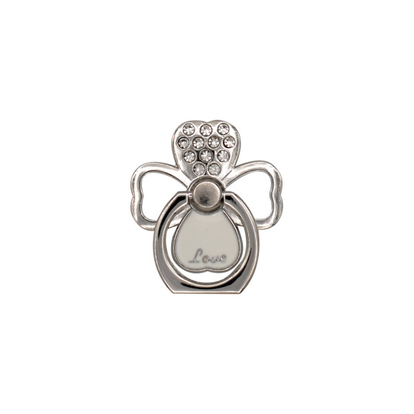 Anillo soporte para celular diseño trébol color plateado Anillo Soporte Para Celular Diseño Trébol Color Plateado