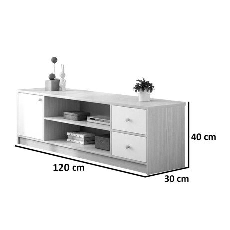 Rack TV Madera MDF 3 Cajones 2 Estantes 120cm 310-2 001