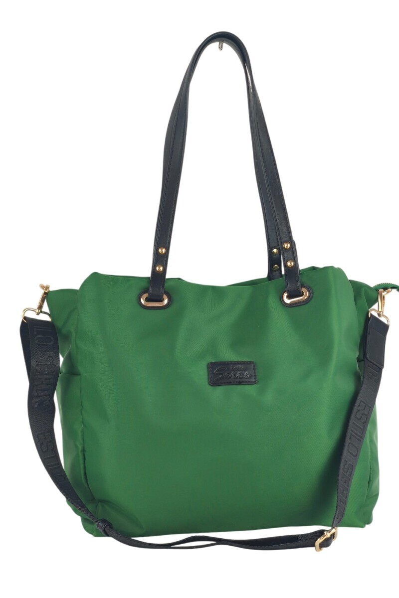 Cartera grande con guantera doble verde