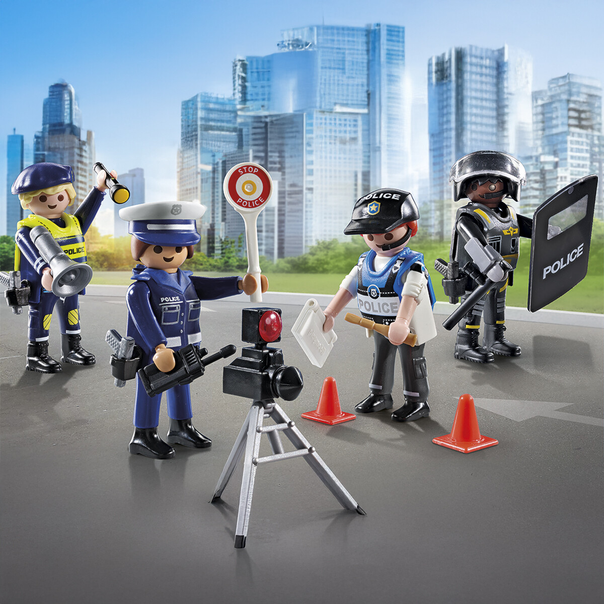 Set x 4 Figuras de Policías Playmobil 35 Piezas 