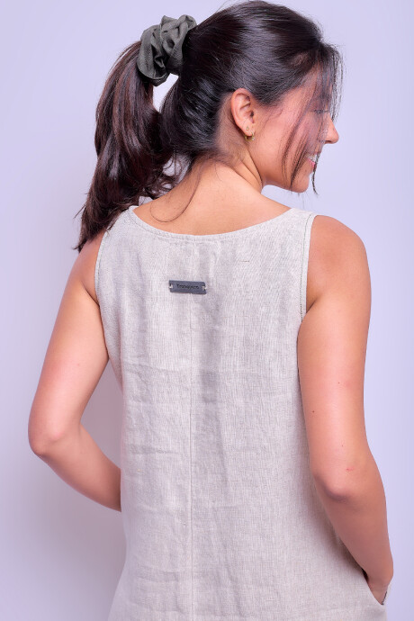 Vestido Toledo Beige con Verde