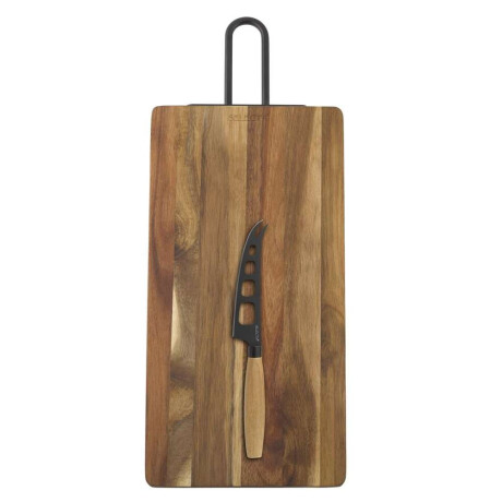 Set Tabla Madera Acacia Con Cuchillo De Queso 39X19X15Cm