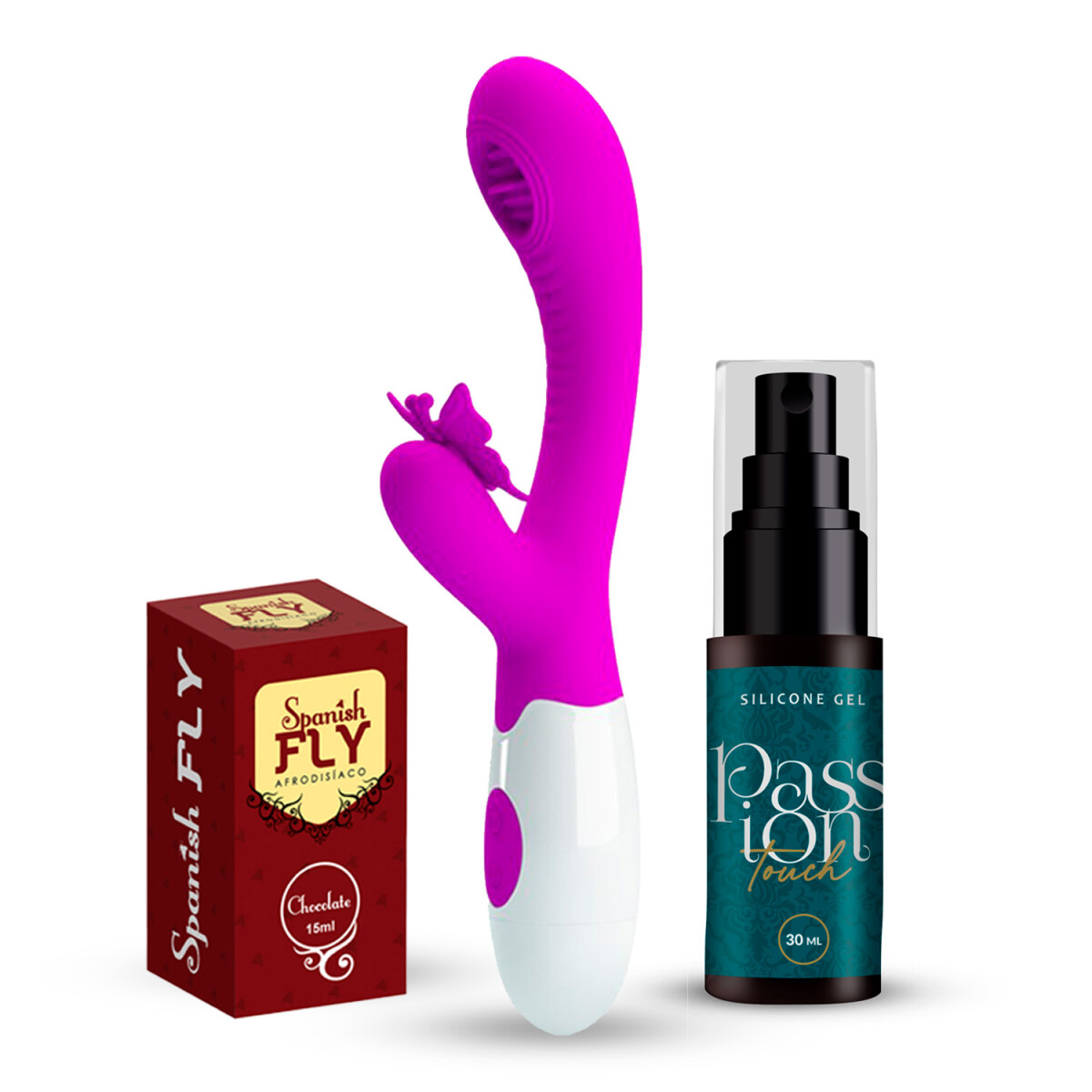 Kit Doble Estimulador Moth + Lubricante + Afrodisíaco 