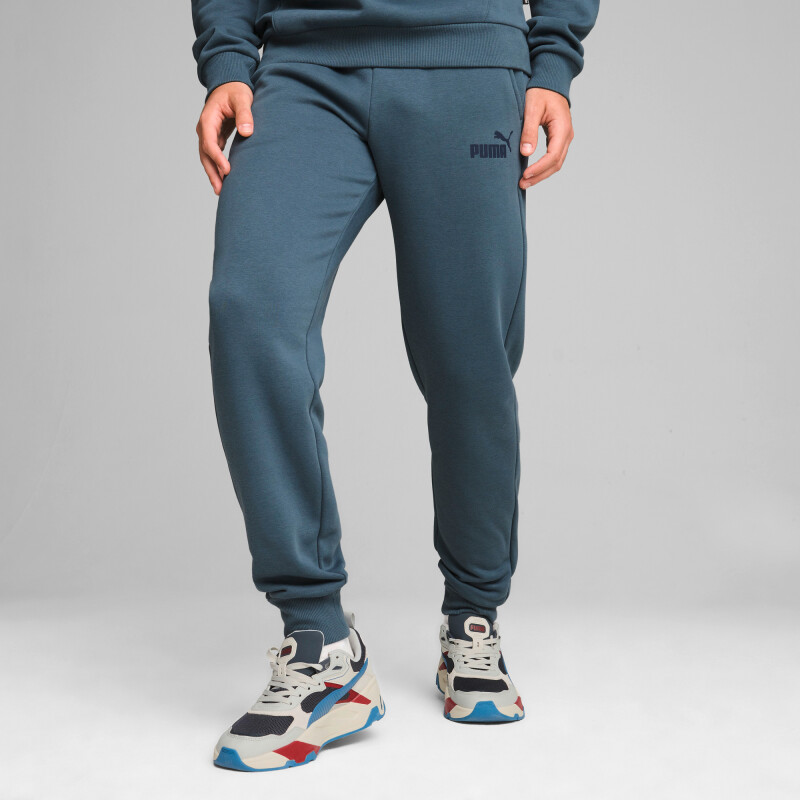 Pantalón Largo Ess Logo Felpa Chupín de Hombre Gris