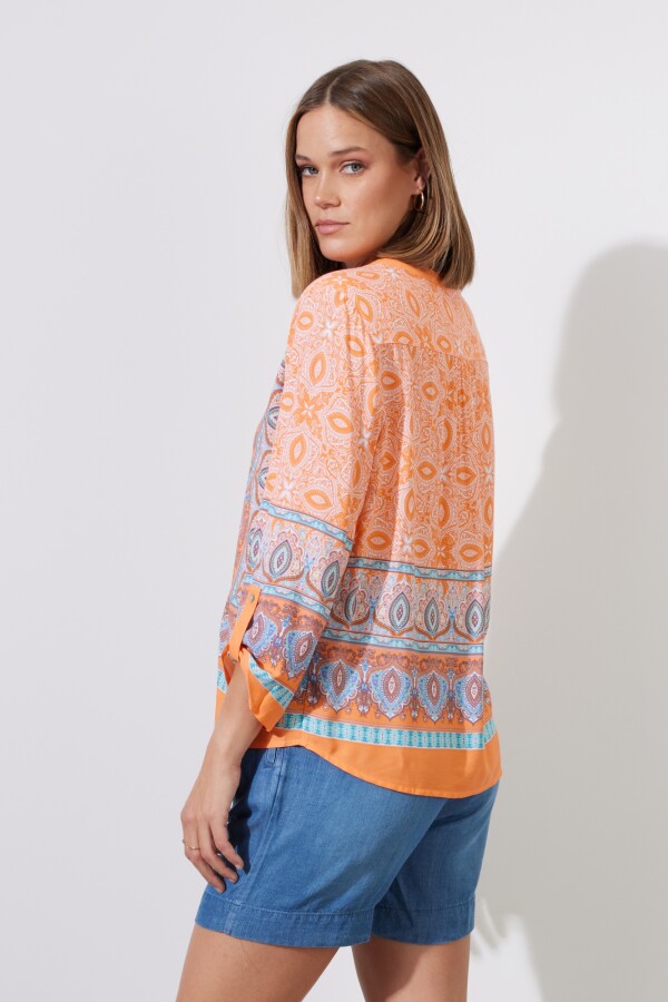 Blusa Shibori ANARANJADO/MULTI