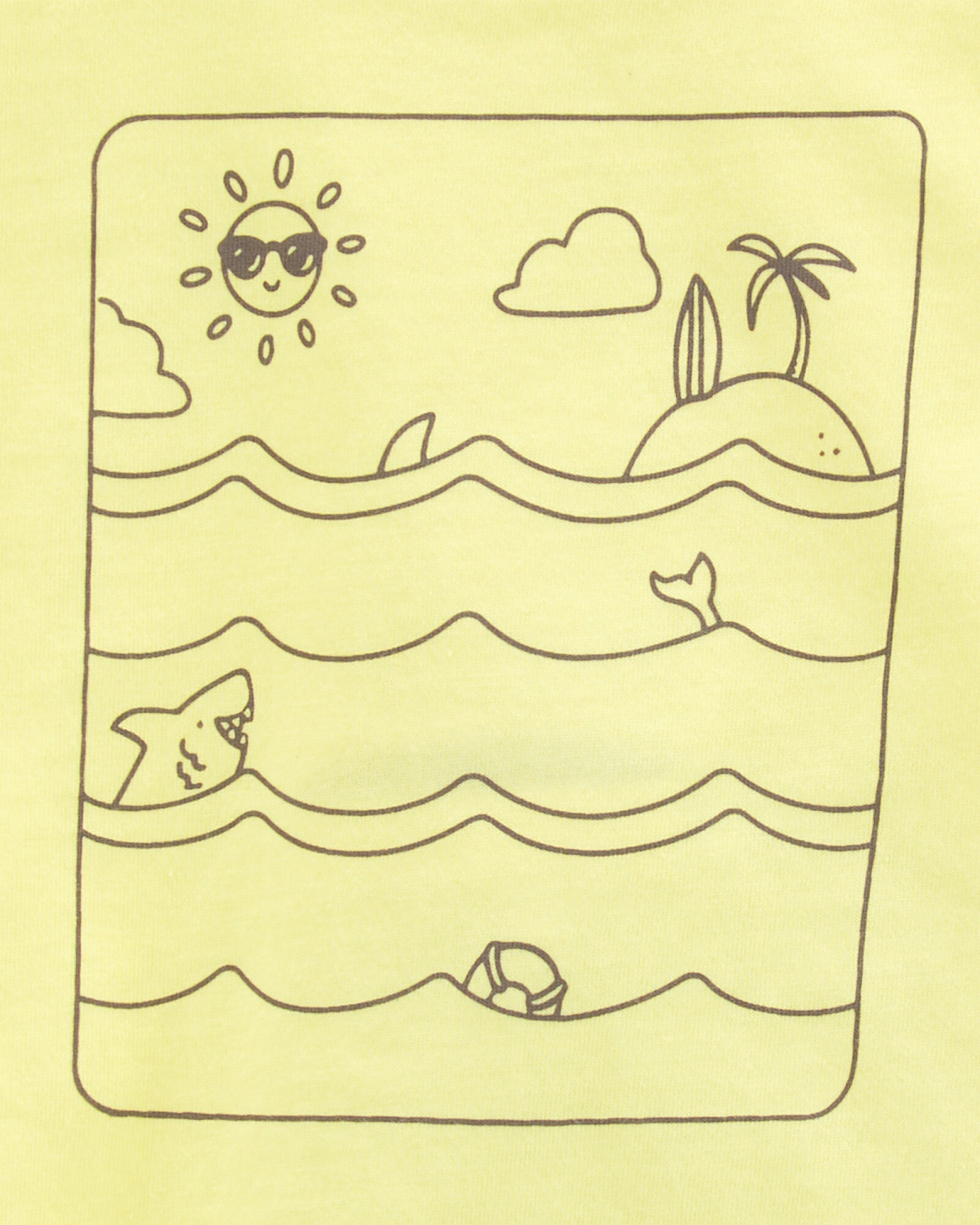 Set tres piezas de algodón, short, remera y musculosa, diseño océano Set tres piezas de algodón, short, remera y musculosa, diseño océano