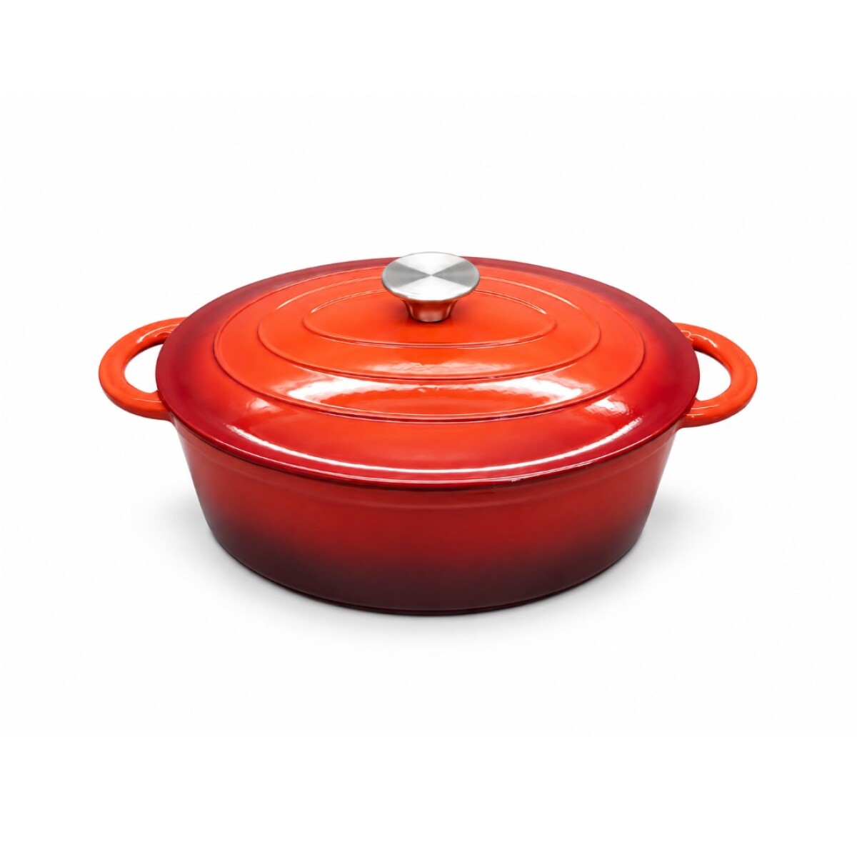 OLLA OVALADA DE HIERRO FUNDIDO FIRE KING 27 CM ROJA 