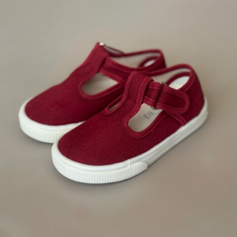 Guillermina De Lona Canvas Toddler Lisas Del 22 Al 26 Guinda