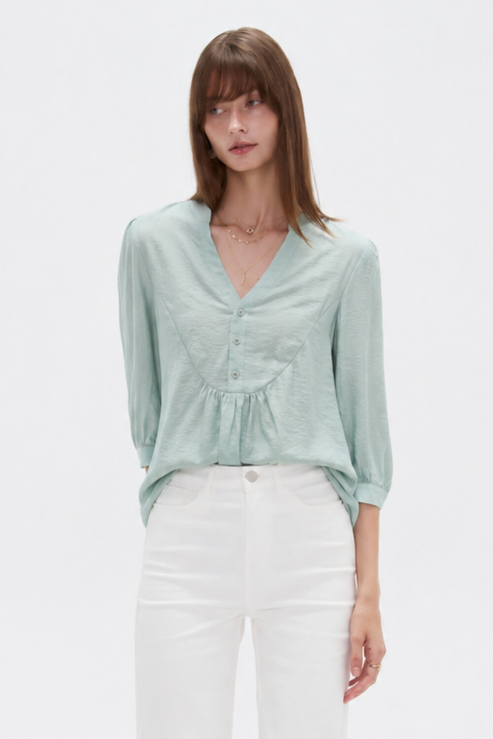 Blusa Qurel Verde Grisaceo