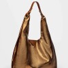 Bolso The Shopping En Cuero Graneado Metalizado Metalizado