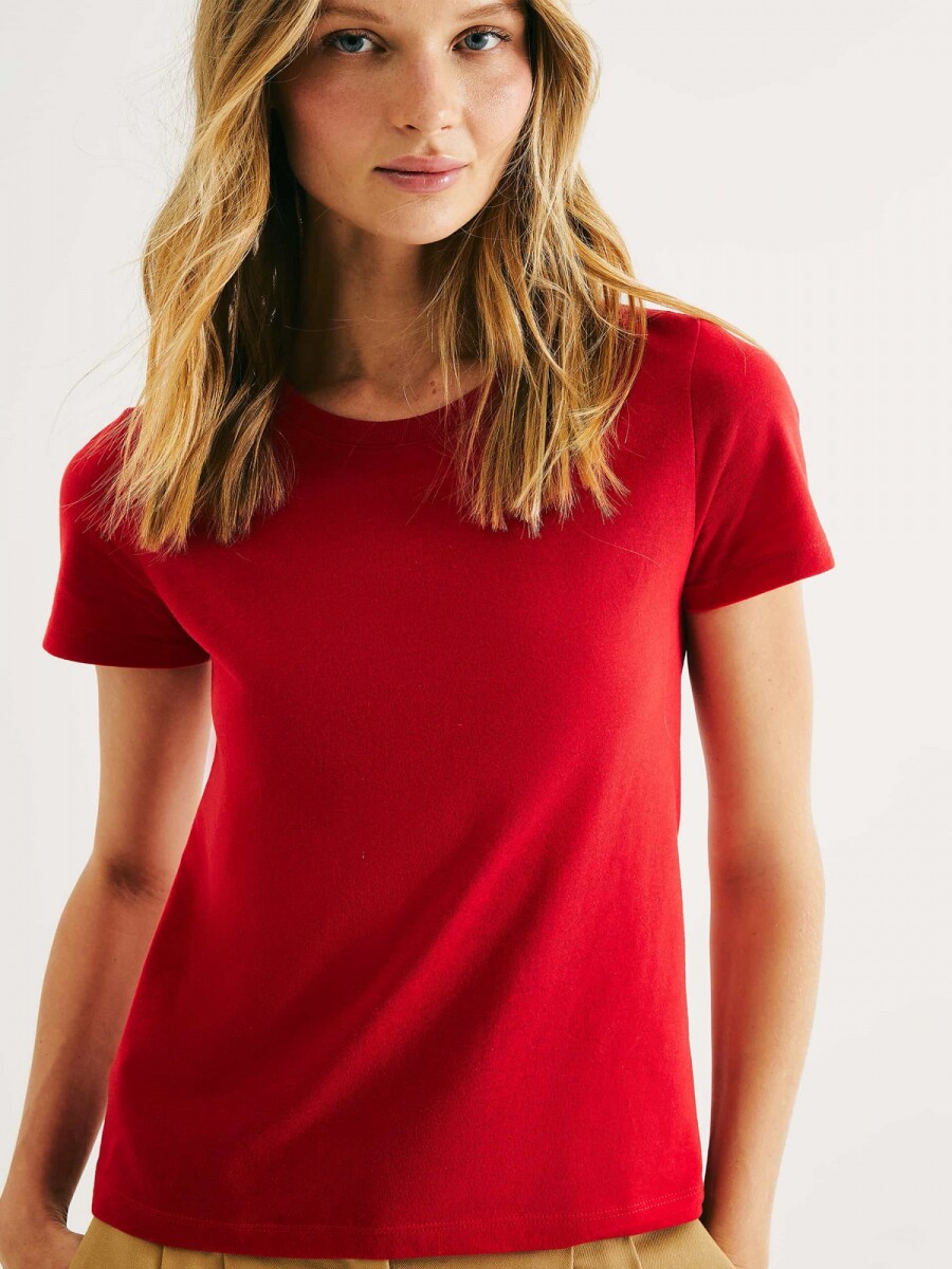 CAMISETA BÁSICA MANGA CORTA - ROJO 