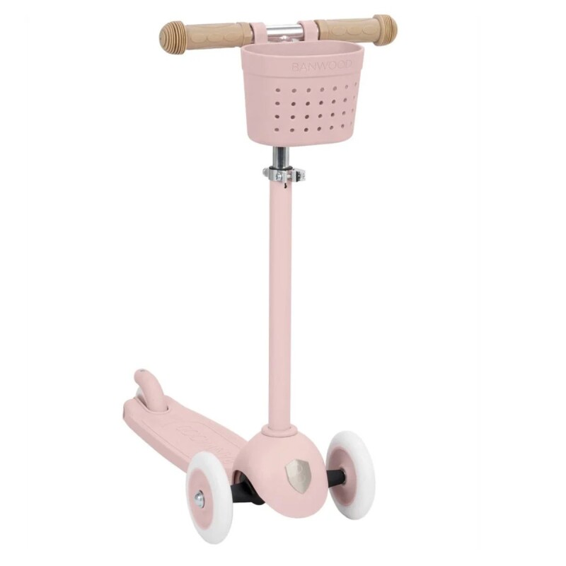BW-ECO-SCOOTER-CC Monopatín Eco De Tres Ruedas +3 Banwood C/canasto - Faded Pink