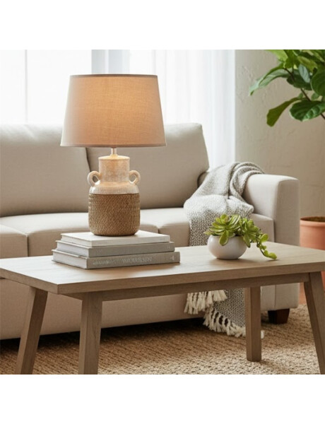 LAMPARA DE MESA CERAMICA D28x42CM JARRA BEIGE LAMPARA DE MESA CERAMICA D28x42CM JARRA BEIGE