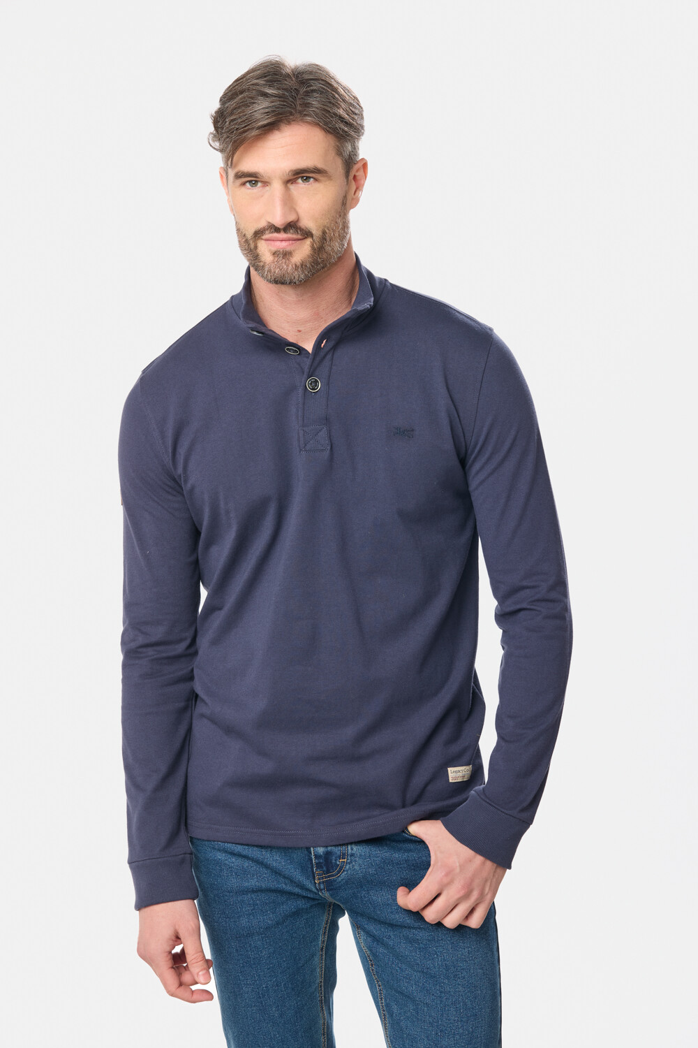 REMERA CON BOTONES Azul