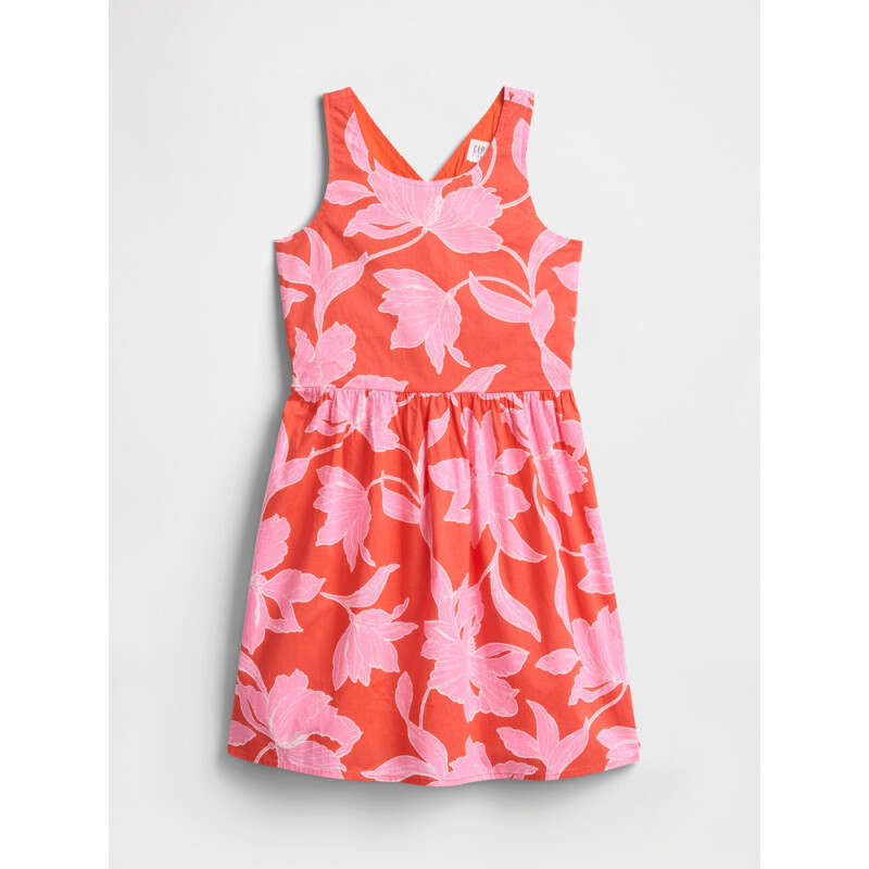 V-W CROSS BACK DRESS PINK FLORAL