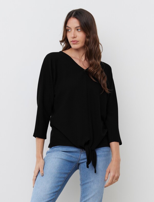 Blusa Ribs Nudo NEGRO