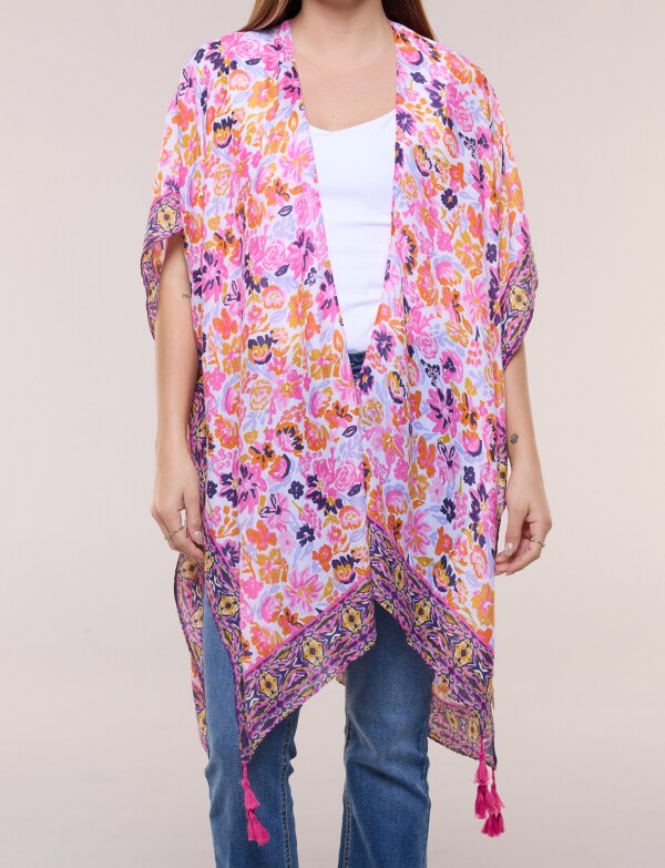 Kimono Flores MULTI/ROSA