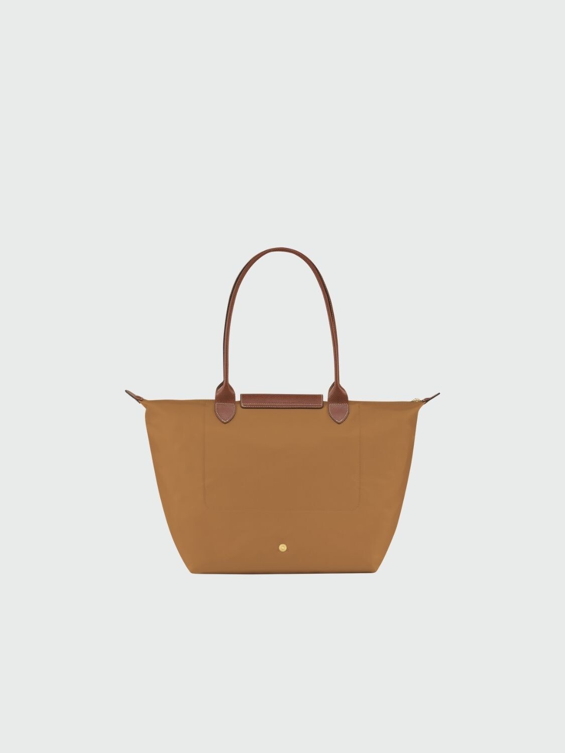 Longchamp -Cartera Longchamp plegable de nylon con cierre y asa larga, Le pliage L Beige