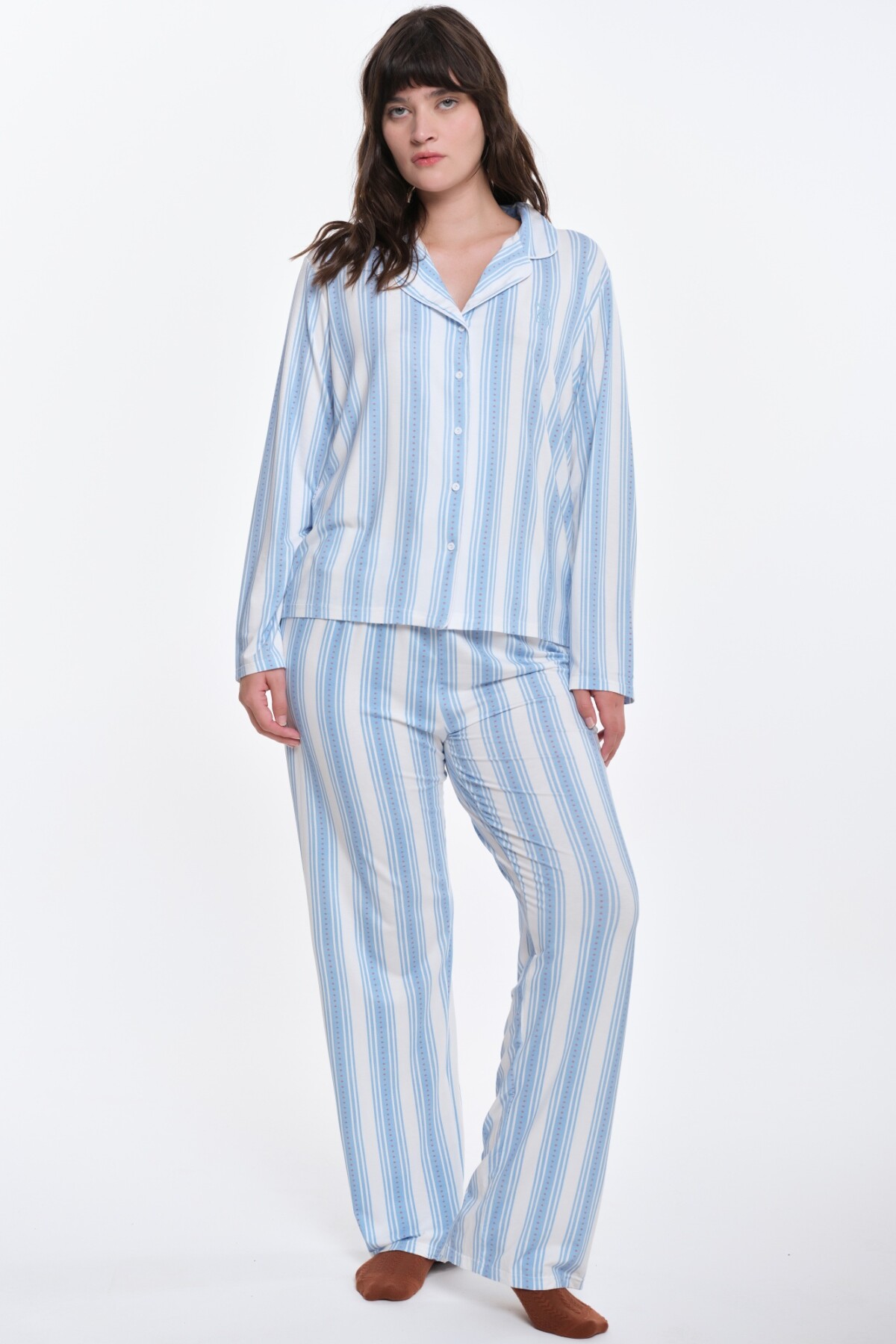 Pantalón Charlotte Rayas Celeste