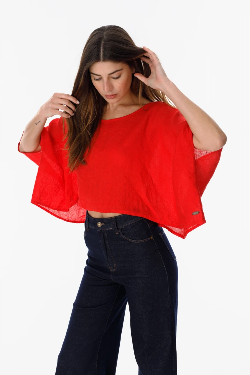 Blusa Beach rojo talle unico