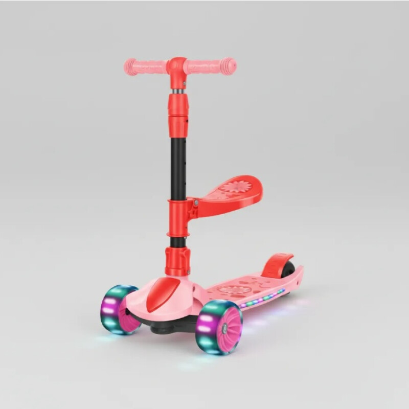 Monopatín Infantil3 Ruedas Para Niños Con Luces y Sonido Rosa