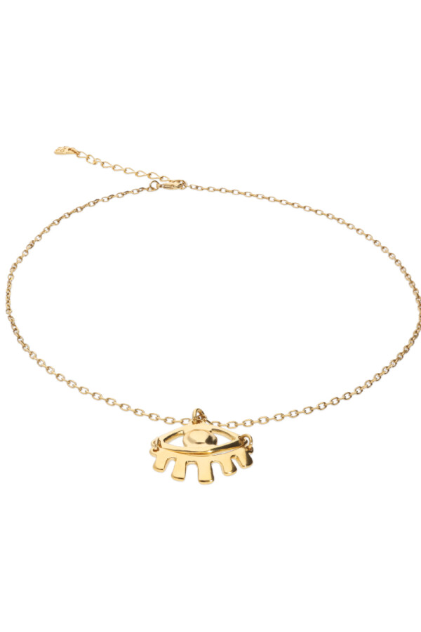 COLLAR CORTO DE ALEACIÓN DE METALES BAÑADO EN ORO DE 18K CON DETALLE DE OJO PEQUEÑO Colgante