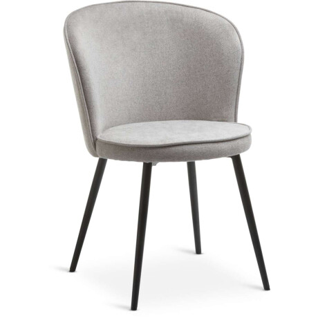 Silla De Comedor Risskov Tela Gris Claro/Negro