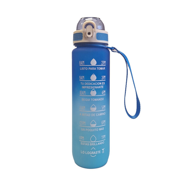 Botella de Agua Motivacional 1 Litro Azul