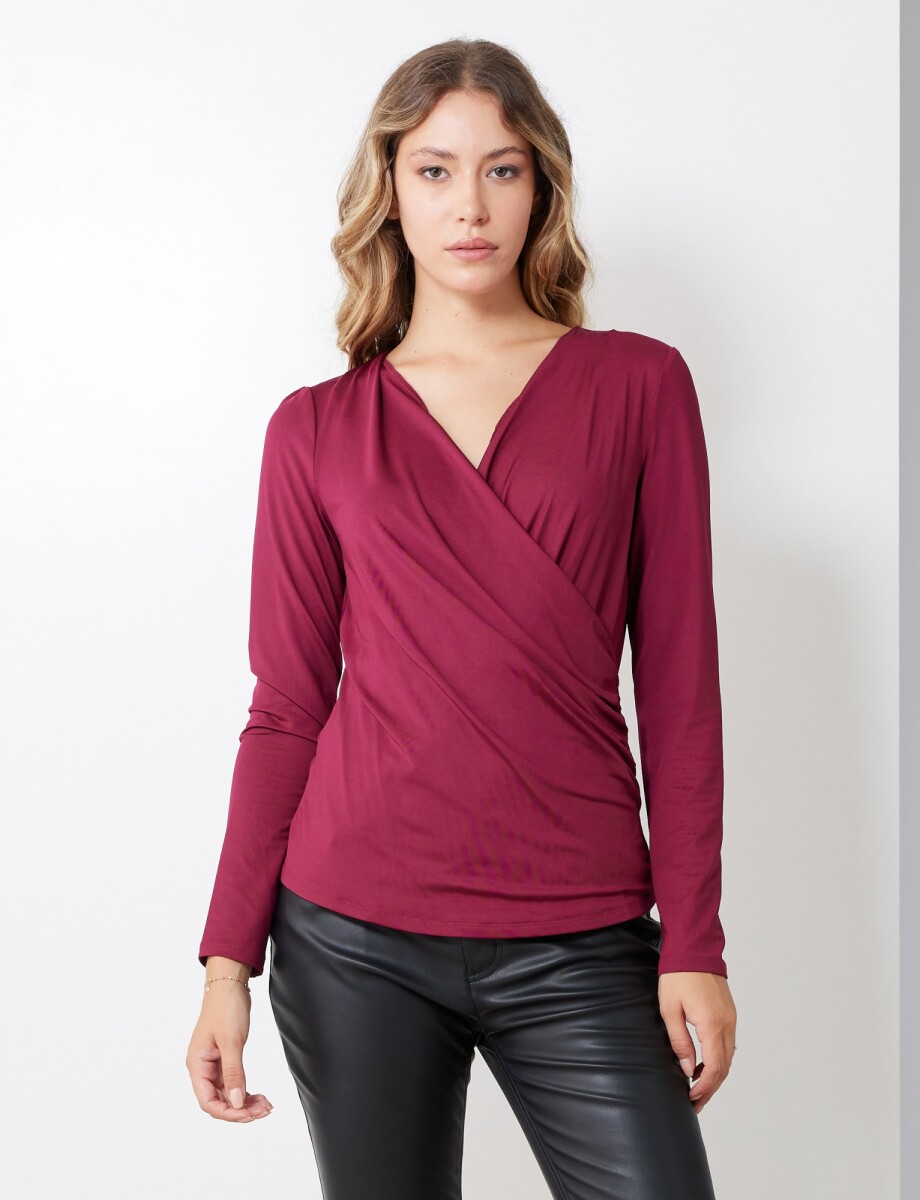 Blusa Cruzada - Bordeaux 