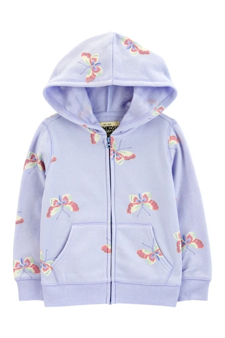 Campera de algodón con felpa, diseño mariposas Campera de algodón con felpa, diseño mariposas