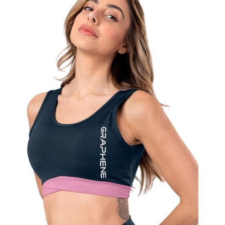 Top deportivo para dama Graphene Negro con Rosa G