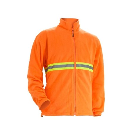 Campera polar con reflectivo Unisex Naranja