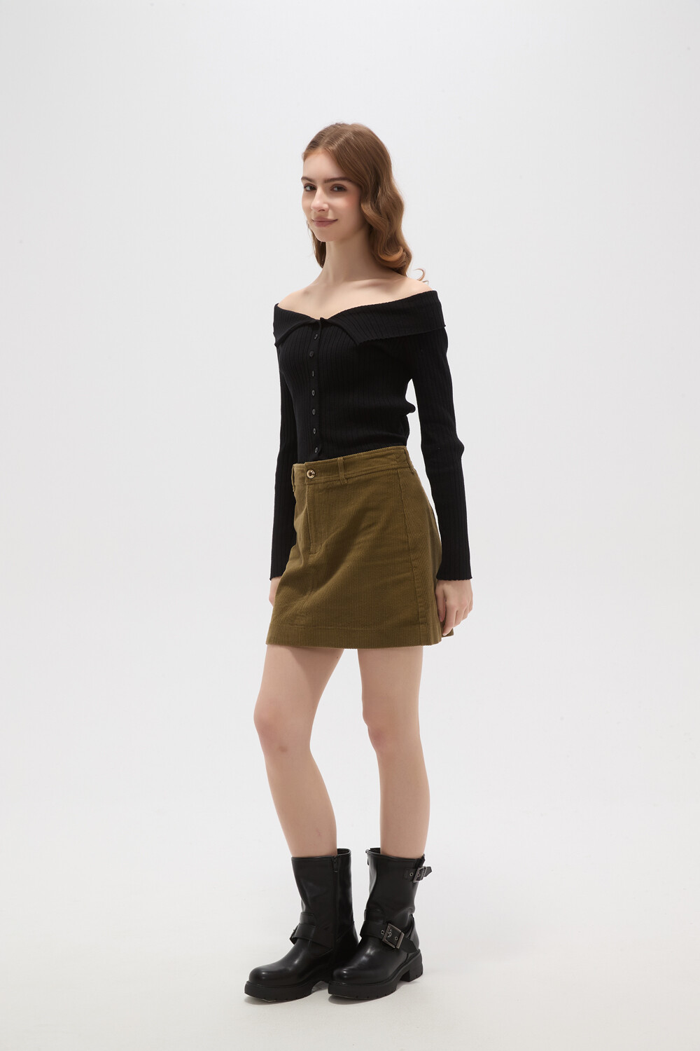 Falda Quyros Verde Oliva Oscuro