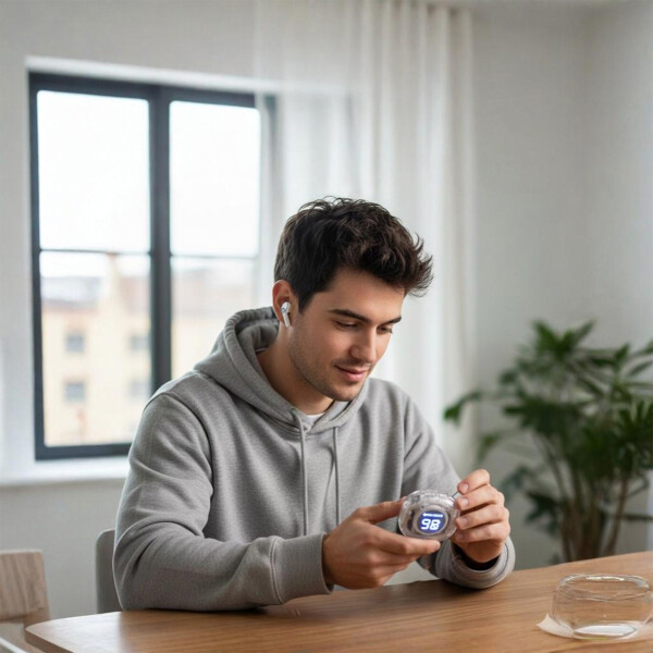 Auriculares Bluetooth Inalámbricos C/ Display Batería USB-C Color Blanco