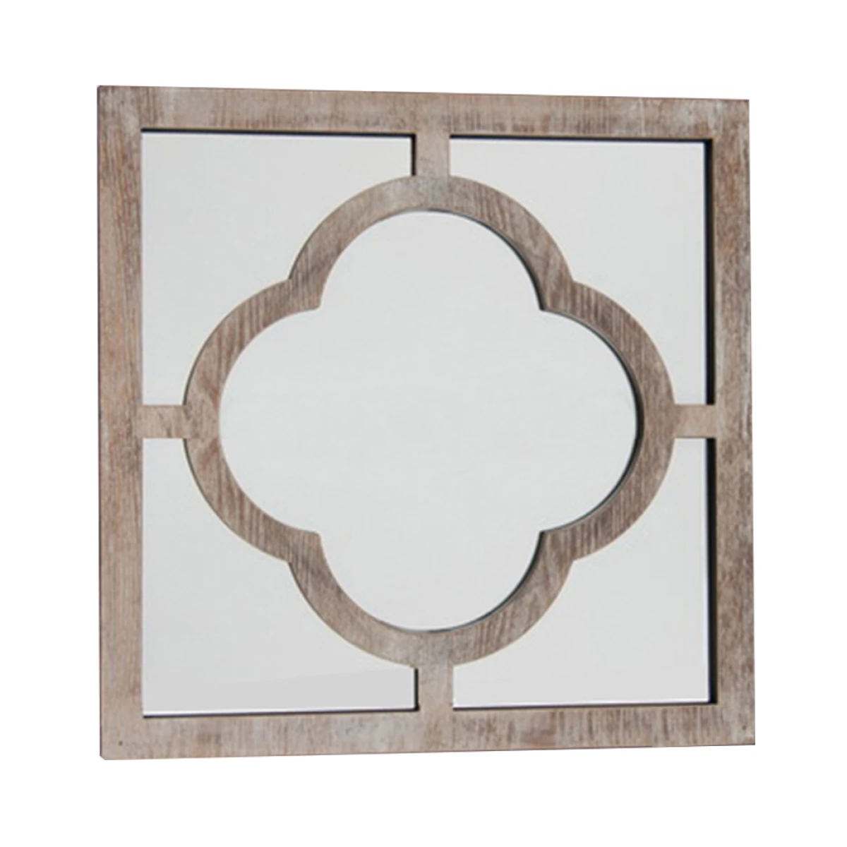 ESPEJO DISEÑO FLOR 40X40CM PATINA BLANCO MADERA 