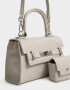 City Cartera City Efecto Croco - Blanco Crudo