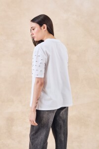 Remerón Algodón Brillo Mangas Blanco