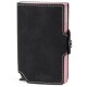 Billetera Baleine Double Kansas en Aluminio y Cuero con Protección RFID Dark Pink