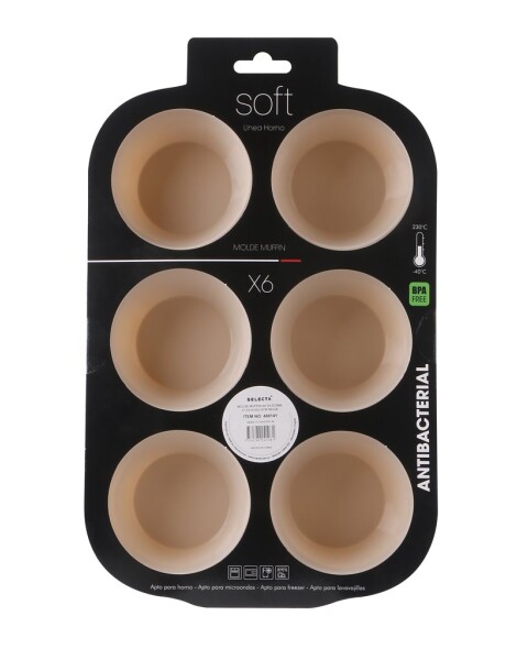 MOLDE MUFFIN X6 SILICONA 27.5X18.5X3.5CM BEIGE MOLDE MUFFIN X6 SILICONA 27.5X18.5X3.5CM BEIGE
