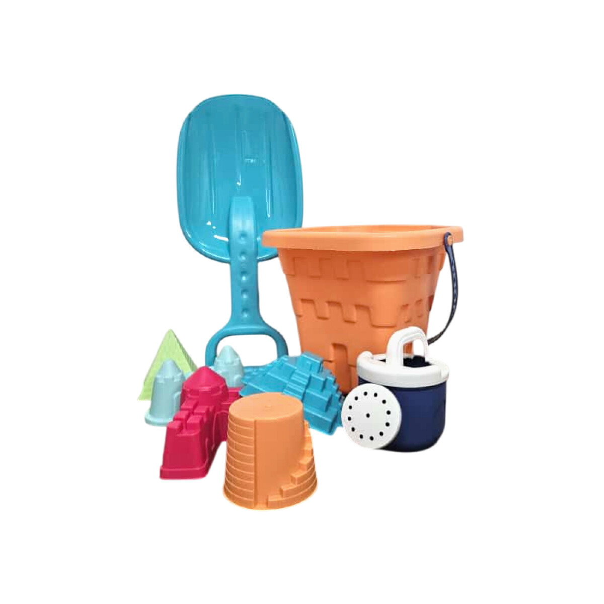 Set de Playa con Balde – Juguete Infantil con Palita y Moldes - Naranja 