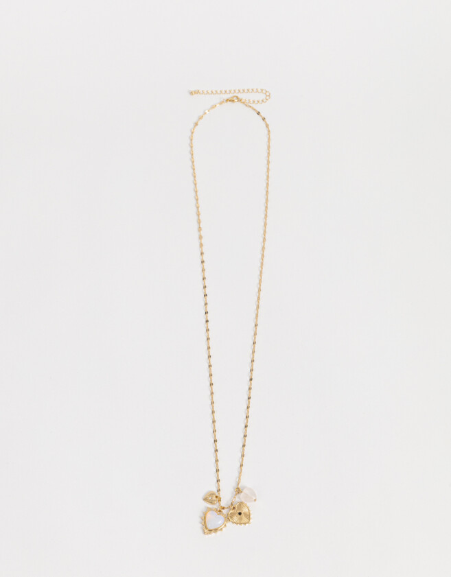 Collares Largos Capsula Especial Collar Largo Multidijes Cuarzo Rosa - Dorado