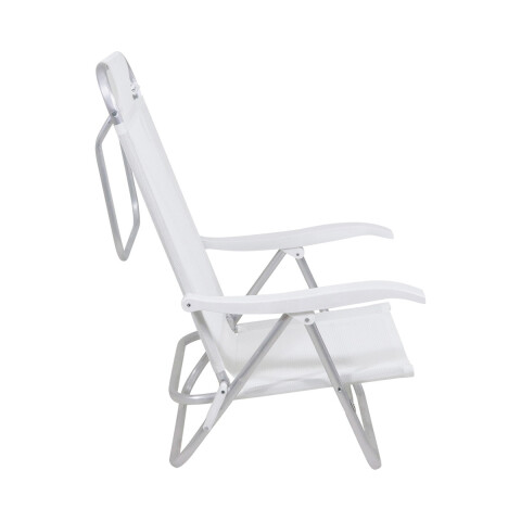 Silla Plegable de Aluminio 6 Posición BLANCO
