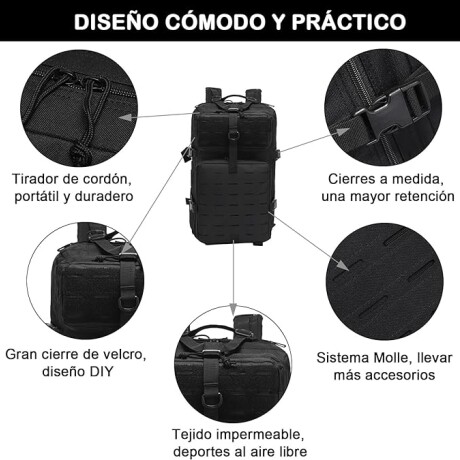 Mochila Táctica de Camping Impermeable 5123 NEGRO