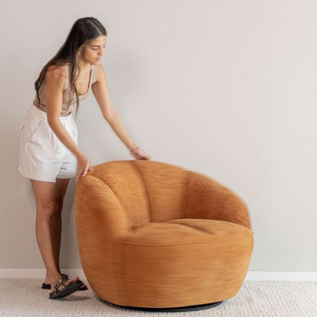 Sofa Felicce 1 Cuerpo - Terracota 