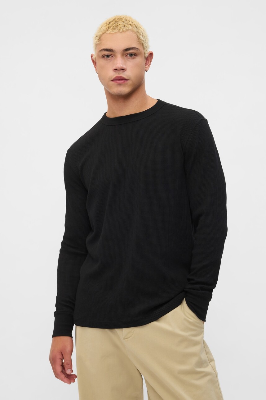 Buzo Waffle Hombre Black 1