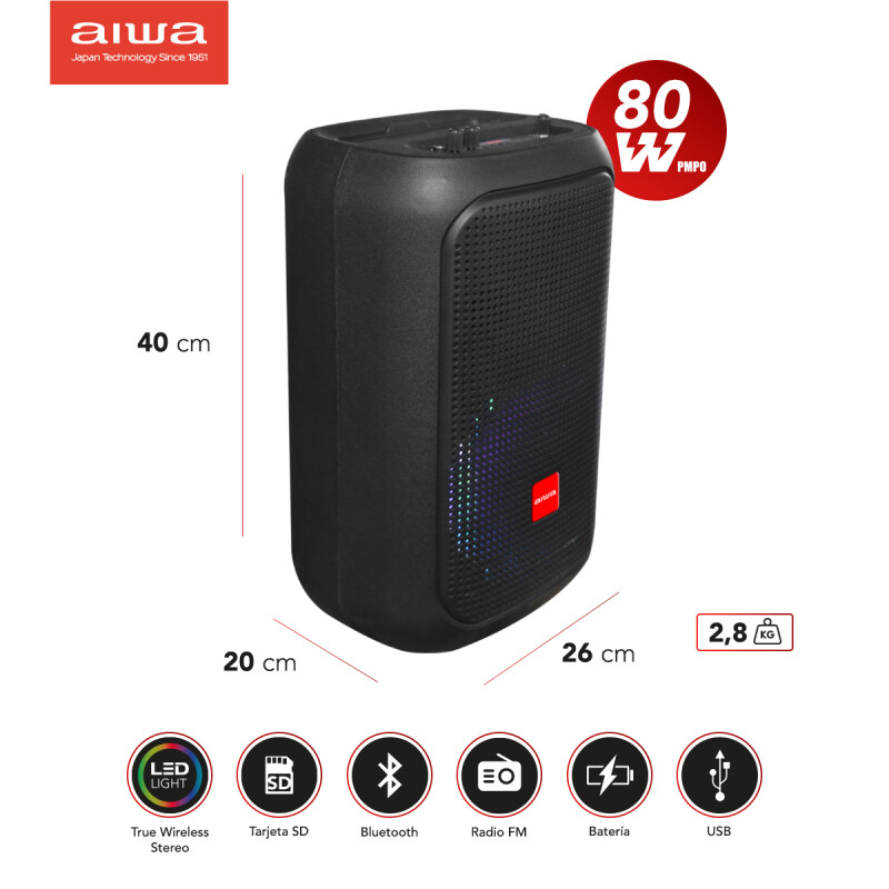 Torre de Audio 80W PMPO | AIWA | AWSP06TW Torre de Audio 80W PMPO | AIWA | AWSP06TW
