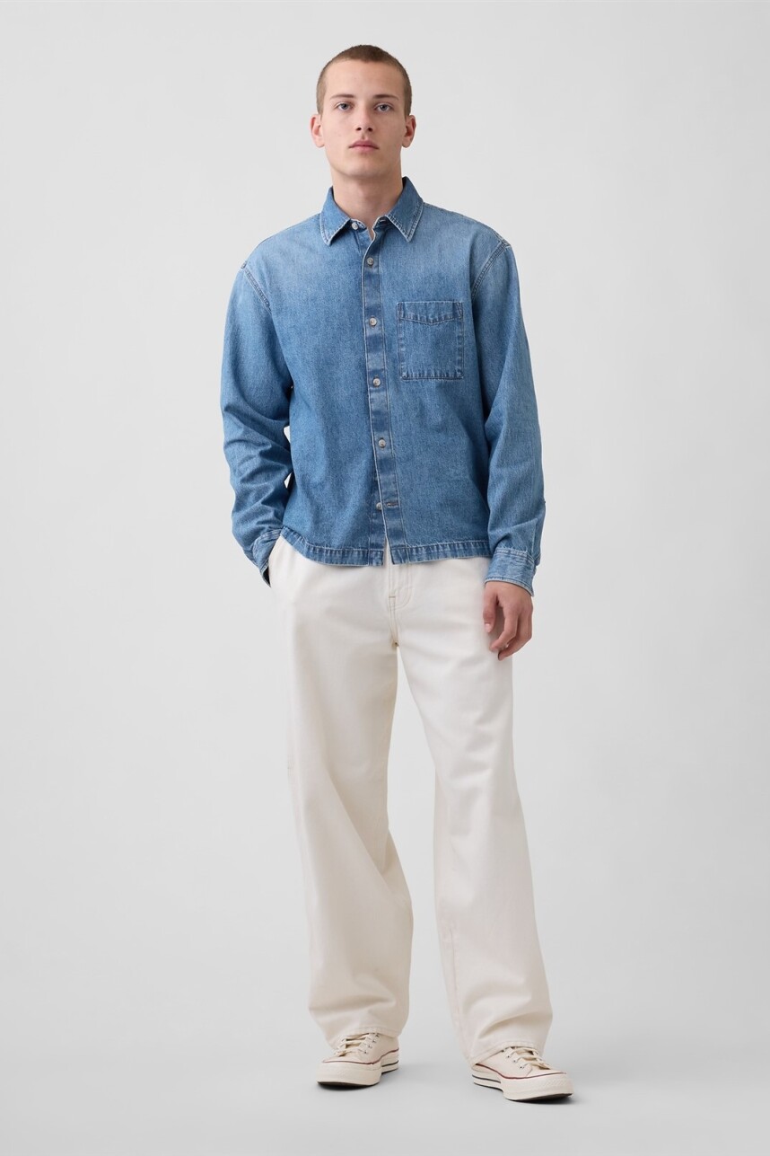 Campera De Jean Hombre Medium Wash