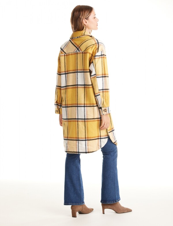 Sobrecamisa Larga Cuadros MOSTAZA/MULTI